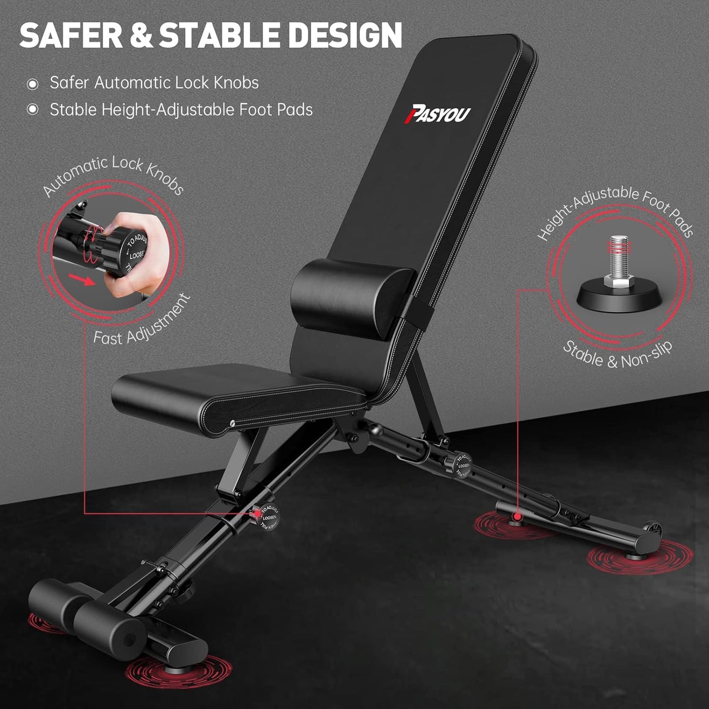PASYOU PA500 Adjustable Weight Bench
