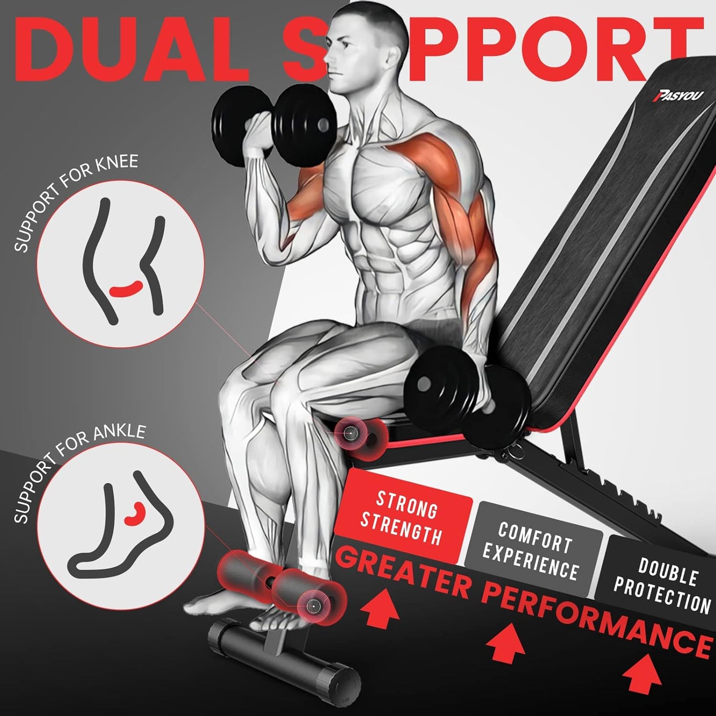 PASYOU PA300 Adjustable Weight Bench