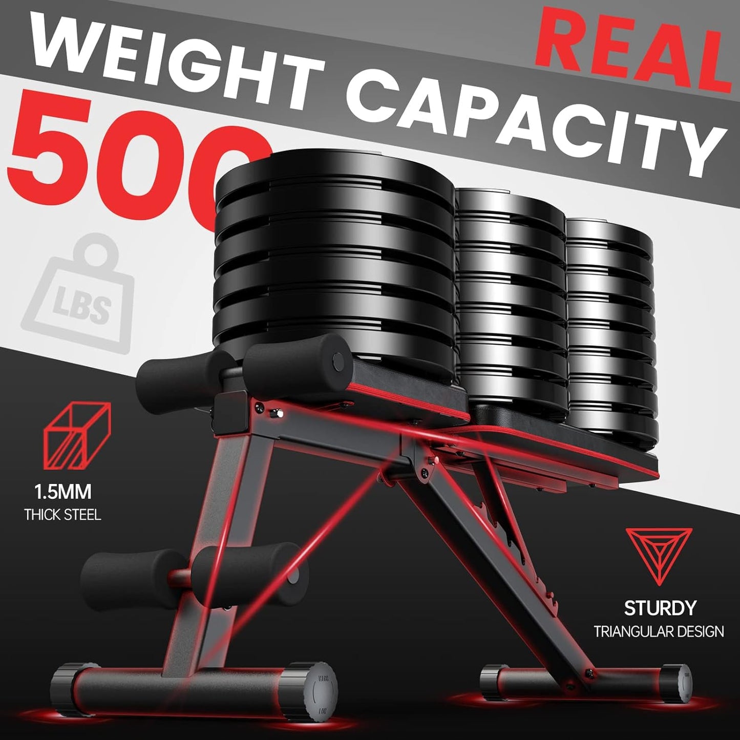 PASYOU PA400 Adjustable Weight Bench Full Body Workout Multi-Purpose Foldable Incline Decline Exercise Workout Bench for Home Gym