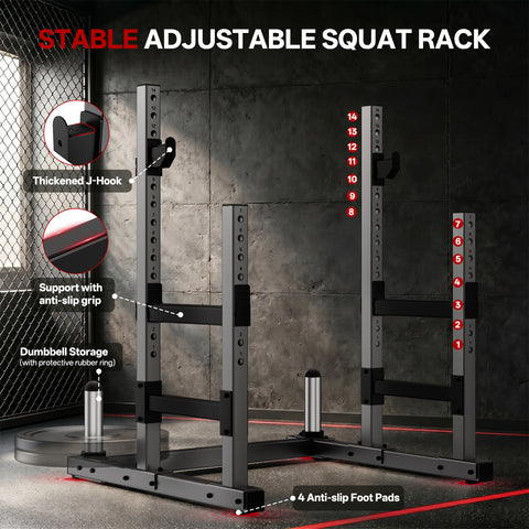 PASYOU SR30 Heavy-Duty Squat Rack for Home Gym