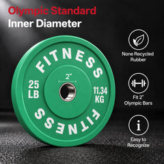PASYOU 230 LB Color-Coded Rubber Bumper Plate Set for Home Gym