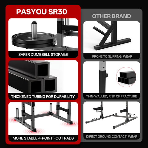 PASYOU SR30 Heavy-Duty Squat Rack for Home Gym