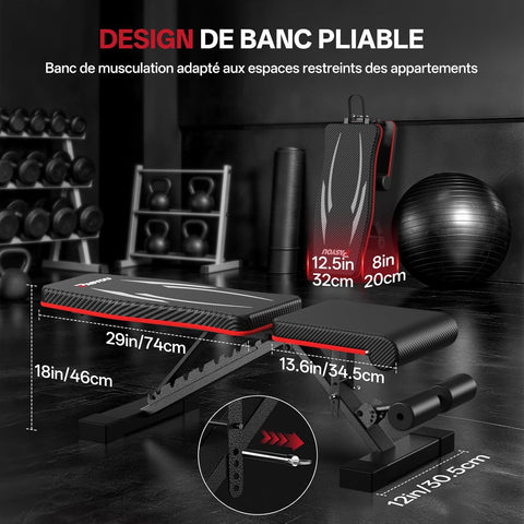PASYOU PA350 Adjustable Workout Bench – Folds, Holds 660 lbs