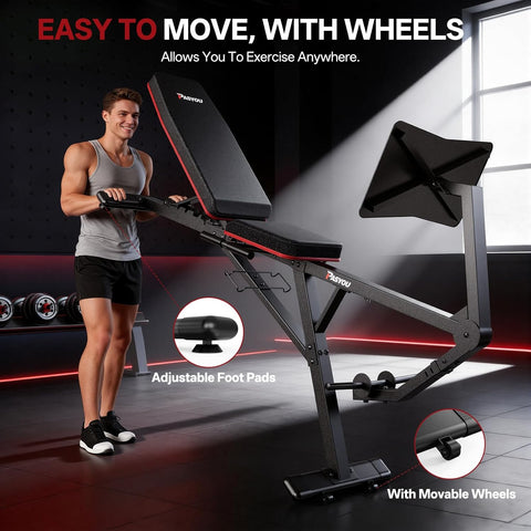 PASYOU PM30PRO Adjustable Leg Press Bench - Compact Home Gym Fitness