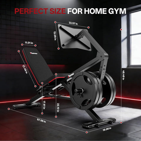 PASYOU PM30PRO Adjustable Leg Press Bench - Compact Home Gym Fitness