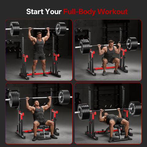 PASYOU SR20 Adjustable Squat & Bench Press Rack for Home Gym