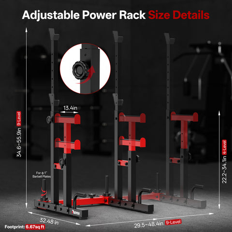 PASYOU SR20 Adjustable Squat & Bench Press Rack for Home Gym