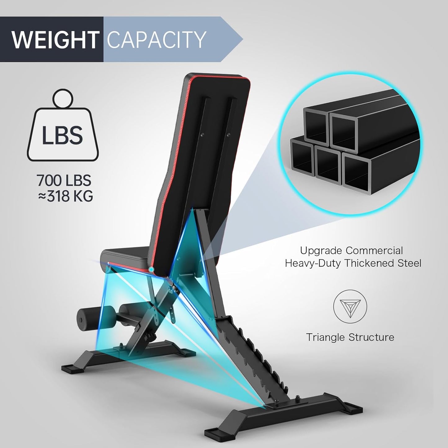 PASYOU PA300 Adjustable Weight Bench Full Body Workout Multi-Purpose Foldable Incline Decline Exercise Workout Bench for Home Gym