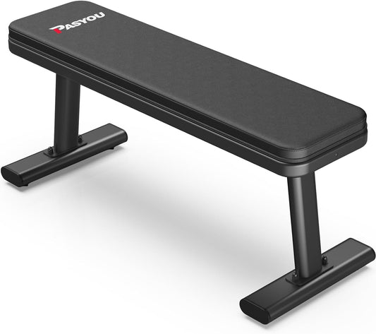 PASYOU PW100 Flat Weight Bench Workout Bench Max Load 1450LBS/660KG Strength Training Bench Press for Home Gym