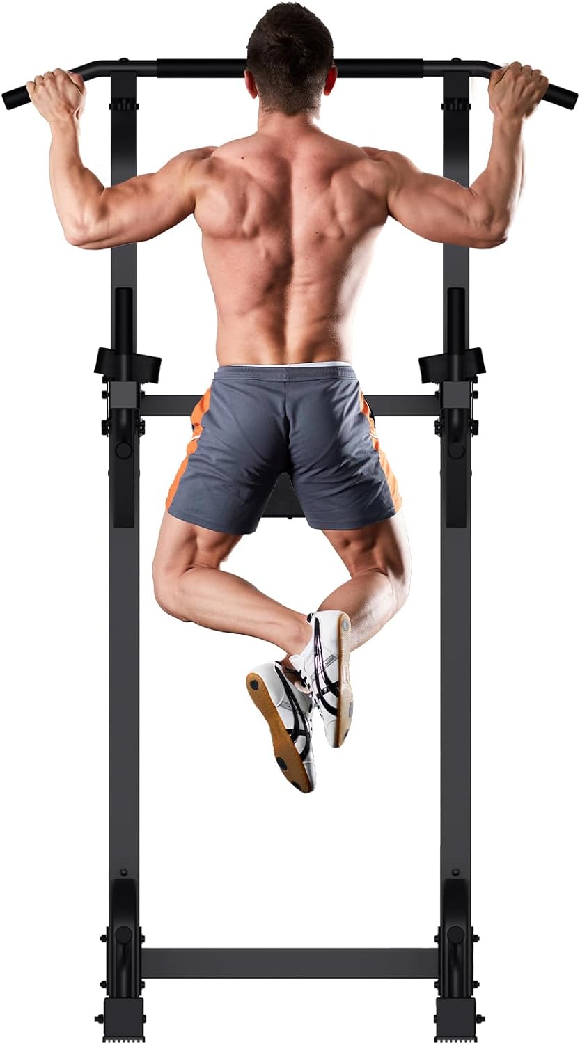 PASYOU Power Tower Pull Up Bar Stand 9 Levels Adjust Workout Dip Station for Home Gym Strength Training Equipment