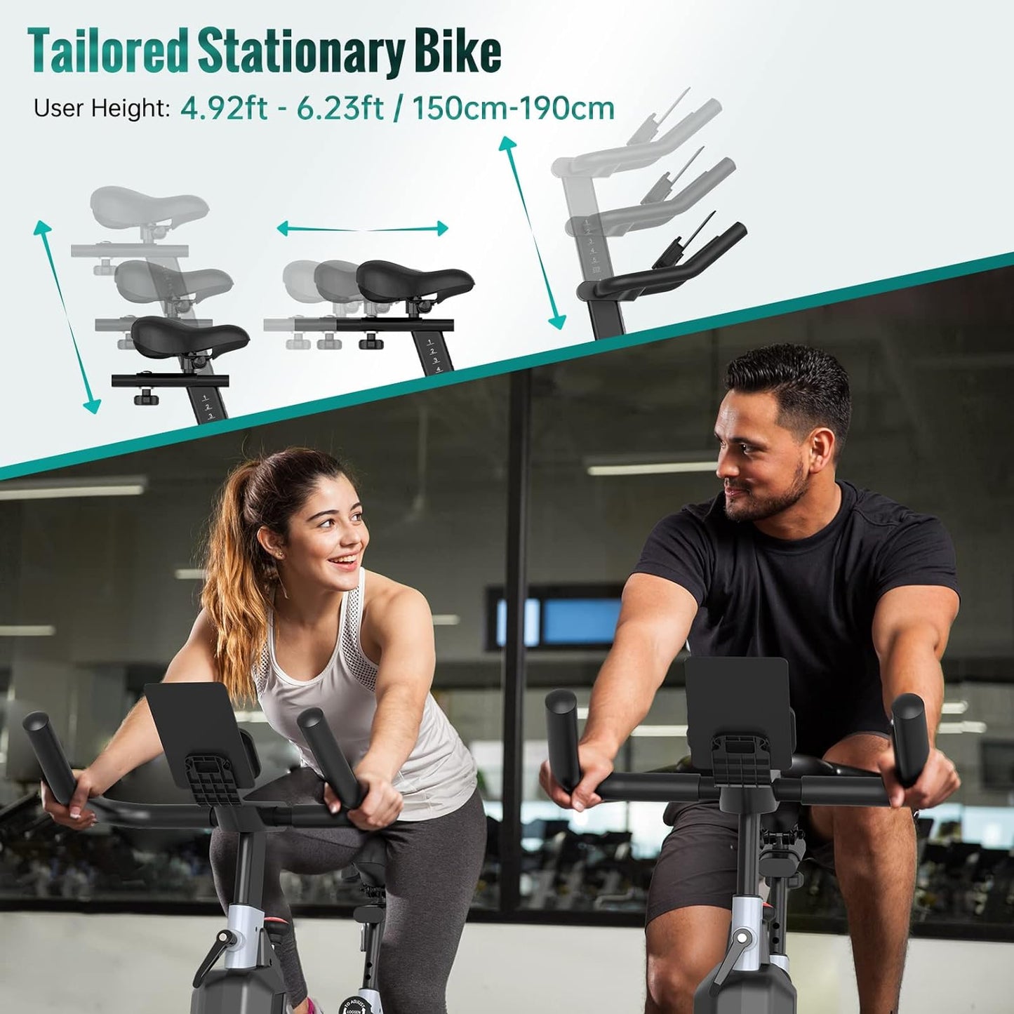 PASYOU S70 Exercise Bike Stationary Bike Indoor Cycling Bike Ultra-Silent Stationary Bikes for Home Magnetic Exercise Bikes for Home Indoor Bike with LCD Monitor iPad Holder Cycle Bikes for Exercise