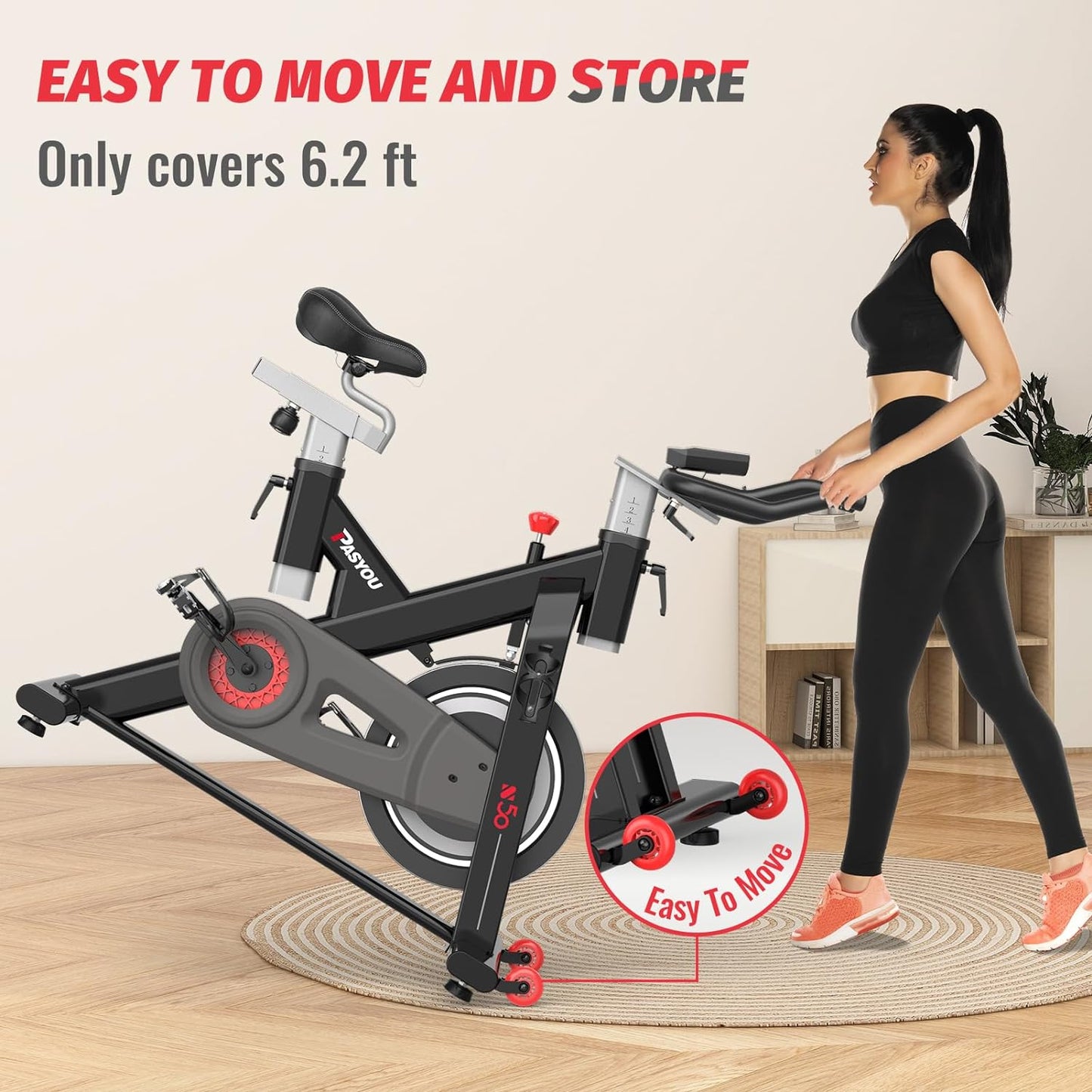 PASYOU S70 Exercise Bike Stationary Bike Indoor Cycling Bike Ultra-Silent Stationary Bikes for Home Magnetic Exercise Bikes for Home Indoor Bike with LCD Monitor iPad Holder Cycle Bikes for Exercise