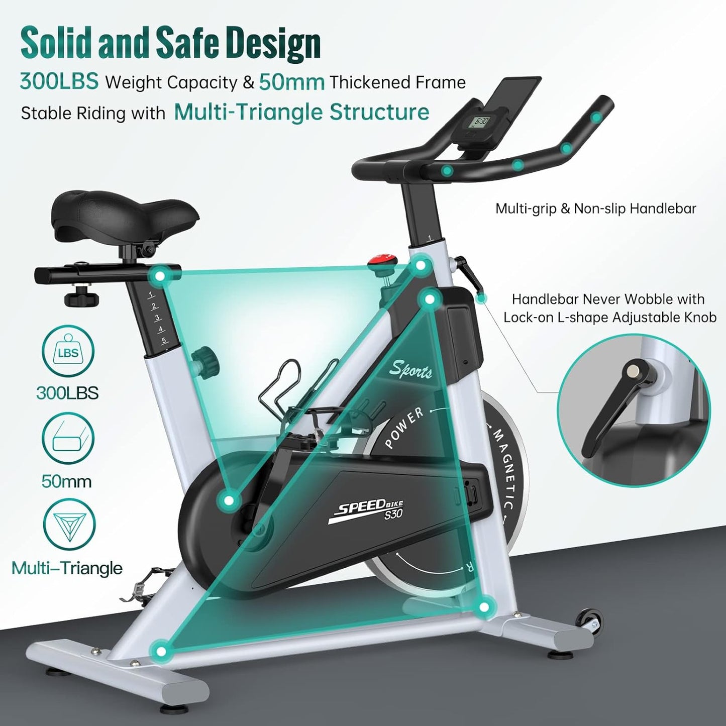 PASYOU S70 Exercise Bike Stationary Bike Indoor Cycling Bike Ultra-Silent Stationary Bikes for Home Magnetic Exercise Bikes for Home Indoor Bike with LCD Monitor iPad Holder Cycle Bikes for Exercise