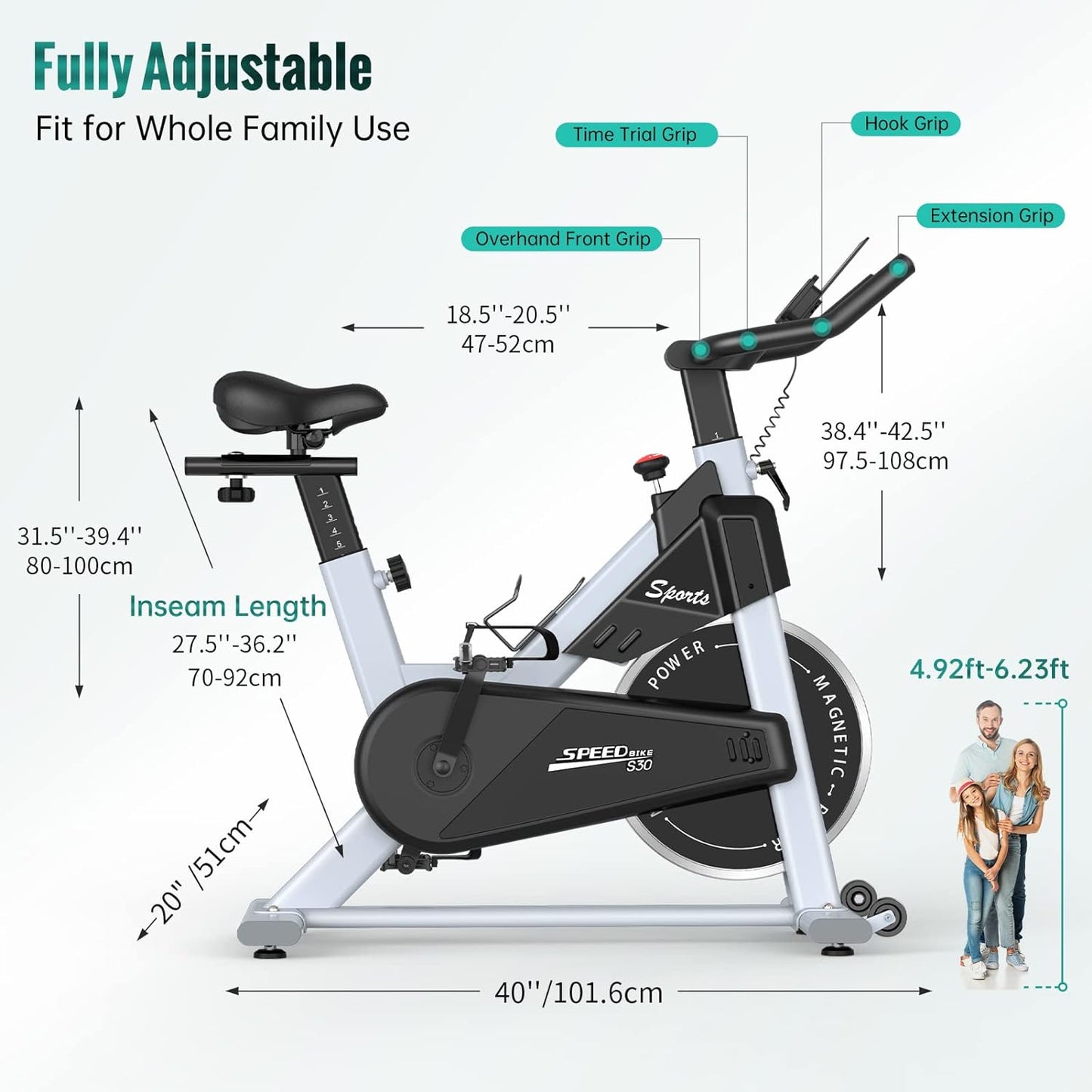 PASYOU S70 Exercise Bike Stationary Bike Indoor Cycling Bike Ultra-Silent Stationary Bikes for Home Magnetic Exercise Bikes for Home Indoor Bike with LCD Monitor iPad Holder Cycle Bikes for Exercise